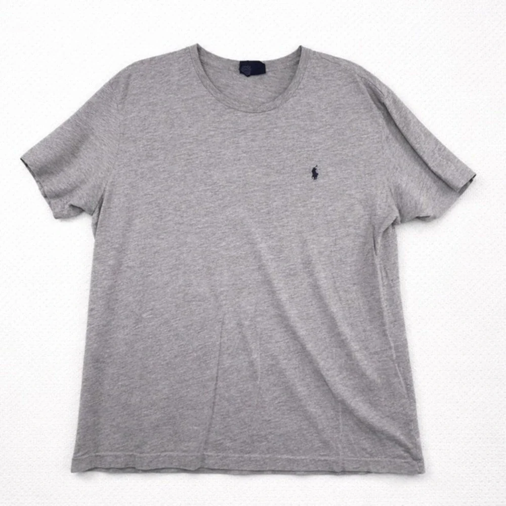 Polo Ralph Lauren Mens T-Shirt Large Gray Short Sleeve Crewneck Pony Logo Cotton